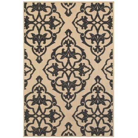 Oriental Weavers Cayman 001B9 5x8 Rectangle - Sand/ Charcoal-Polypropylene C001B9160230ST